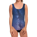 Stars Night Milky Way Print One Piece Swimsuit