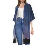 Stars Night Milky Way Print Open Front Beach Cover Up