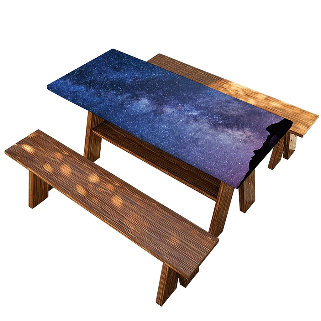 Stars Night Milky Way Print Picnic Table Cover