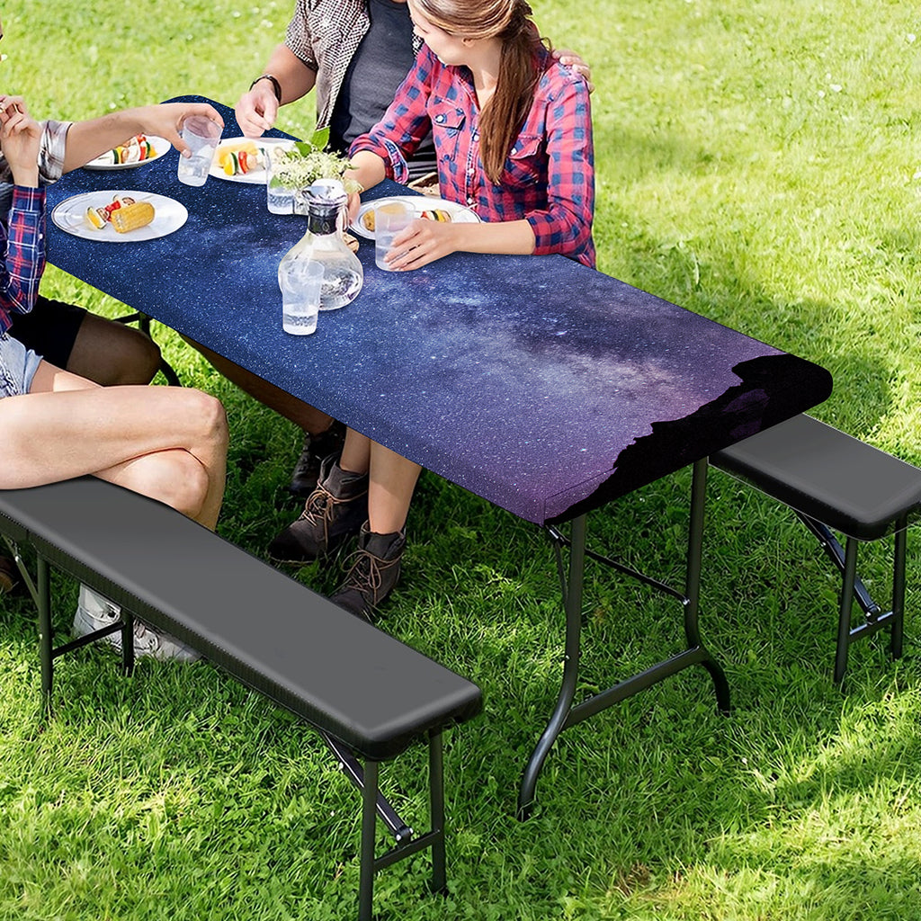 Stars Night Milky Way Print Picnic Table Cover