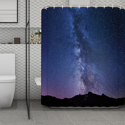Stars Night Milky Way Print Polyester Shower Curtain