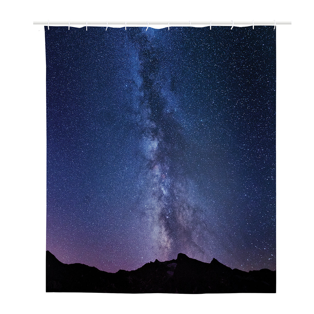 Stars Night Milky Way Print Polyester Shower Curtain