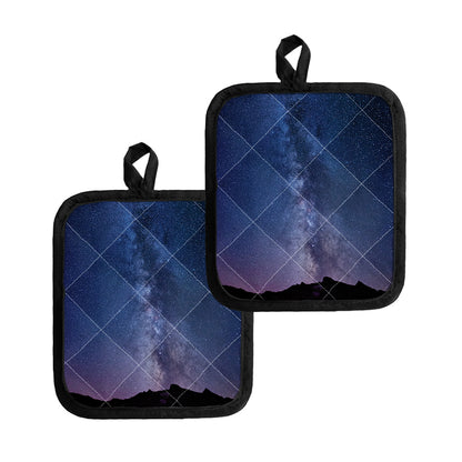 Stars Night Milky Way Print Pot Holders