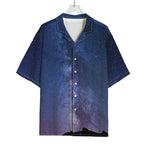 Stars Night Milky Way Print Rayon Hawaiian Shirt