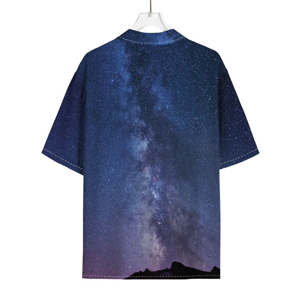 Stars Night Milky Way Print Rayon Hawaiian Shirt