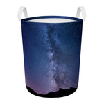 Stars Night Milky Way Print Round Laundry Basket