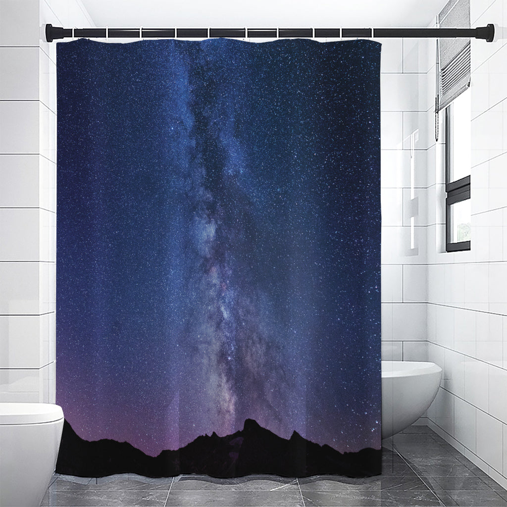 Stars Night Milky Way Print Shower Curtain