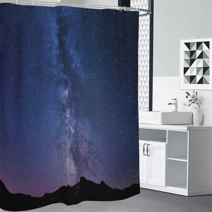 Stars Night Milky Way Print Shower Curtain