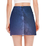 Stars Night Milky Way Print Side Slit Mini Skirt