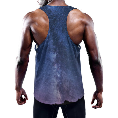 Stars Night Milky Way Print Training Tank Top