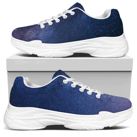 Stars Night Milky Way Print White Chunky Shoes
