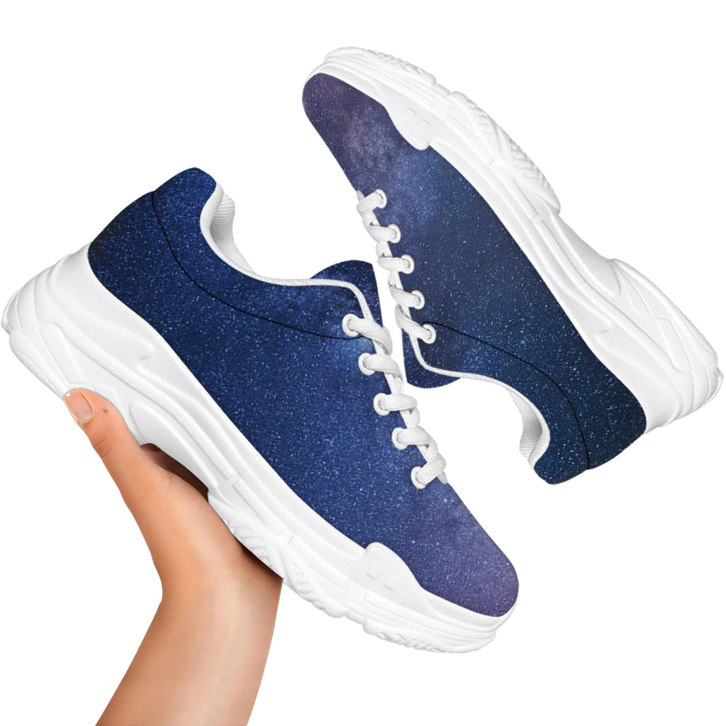 Stars Night Milky Way Print White Chunky Shoes