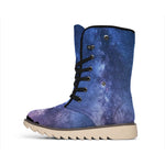 Stars Night Milky Way Print Winter Boots