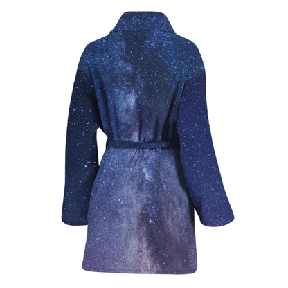 Stars Night Milky Way Print Women's Bathrobe