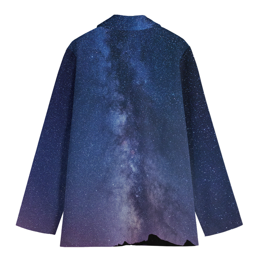 Stars Night Milky Way Print Women's Cotton Blazer
