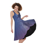 Stars Night Milky Way Print Women's Sleeveless Dress