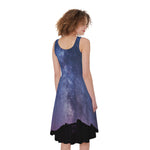 Stars Night Milky Way Print Women's Sleeveless Dress