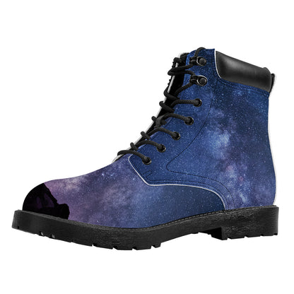 Stars Night Milky Way Print Work Boots