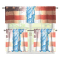 Statue of Liberty USA Flag Print 3 Piece Kitchen Curtains