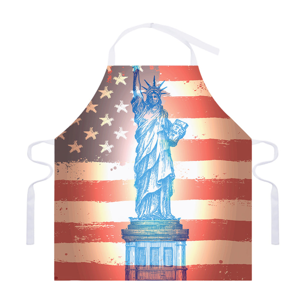 Statue of Liberty USA Flag Print Adjustable Apron