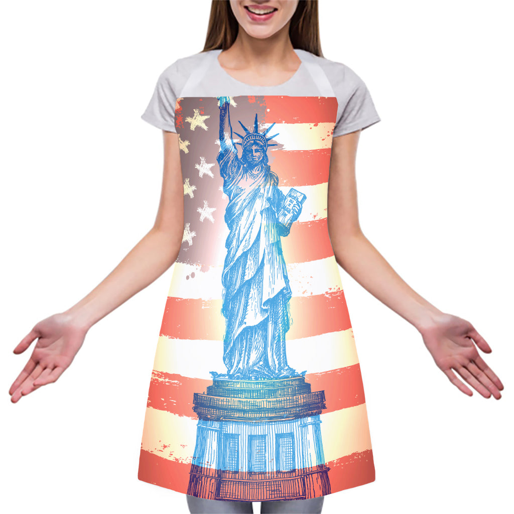 Statue of Liberty USA Flag Print Adjustable Apron