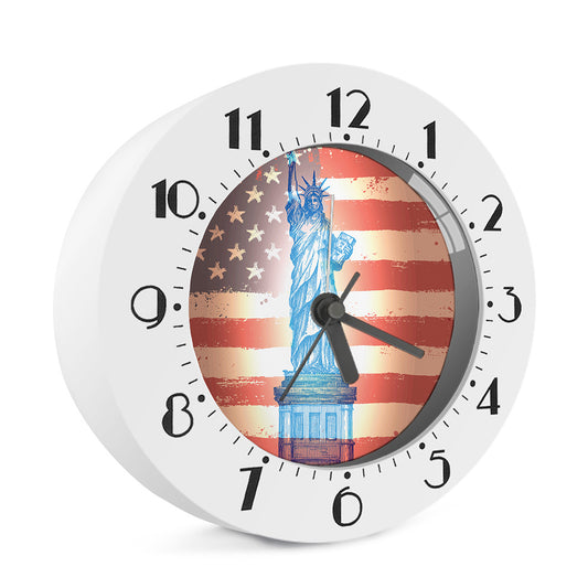 Statue of Liberty USA Flag Print Alarm Clock