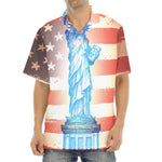 Statue of Liberty USA Flag Print Aloha Shirt
