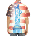 Statue of Liberty USA Flag Print Aloha Shirt
