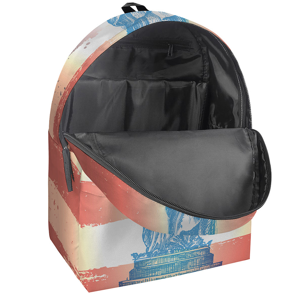 Statue of Liberty USA Flag Print Backpack