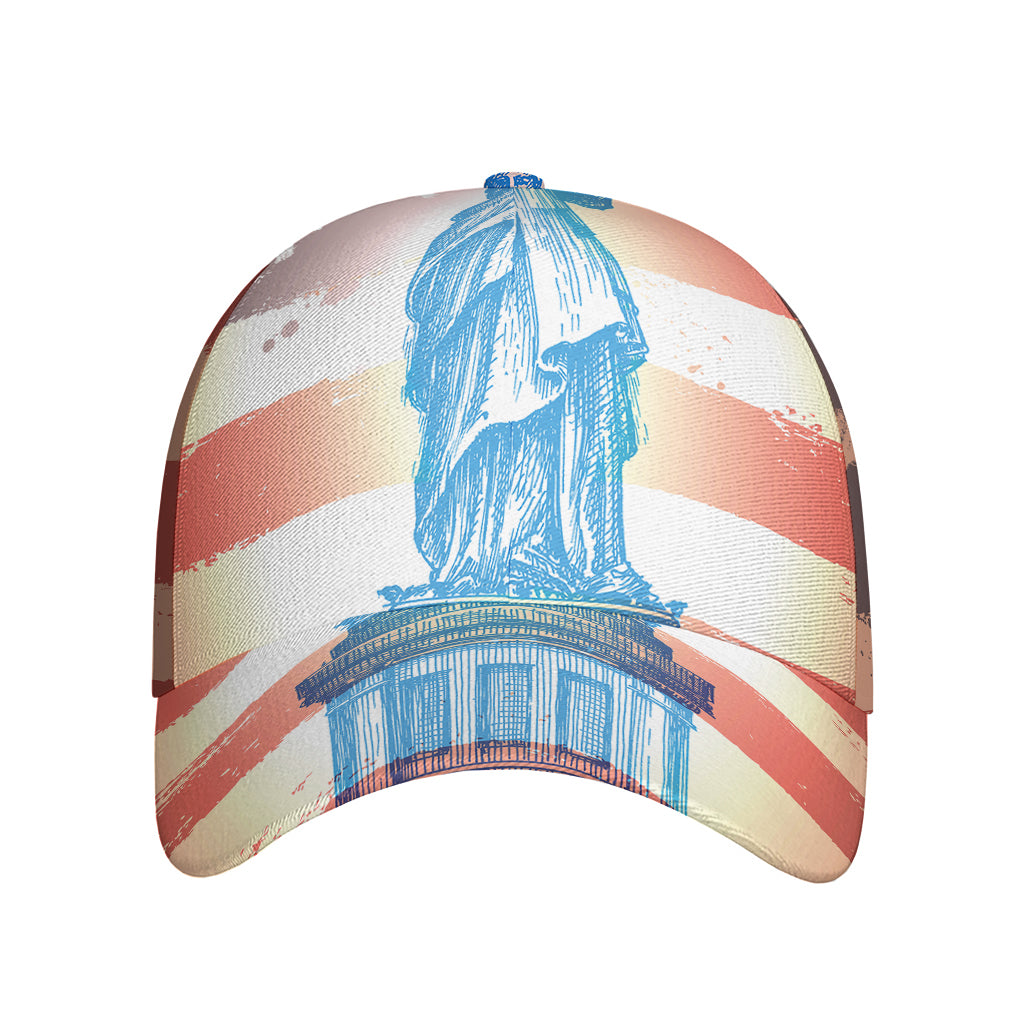Statue of Liberty USA Flag Print Baseball Cap