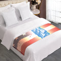 Statue of Liberty USA Flag Print Bed Runner