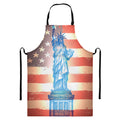 Statue of Liberty USA Flag Print Bib Apron With Pocket