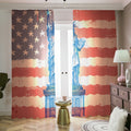Statue of Liberty USA Flag Print Dimout Pencil Pleat Curtains
