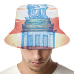 Statue of Liberty USA Flag Print Bucket Hat