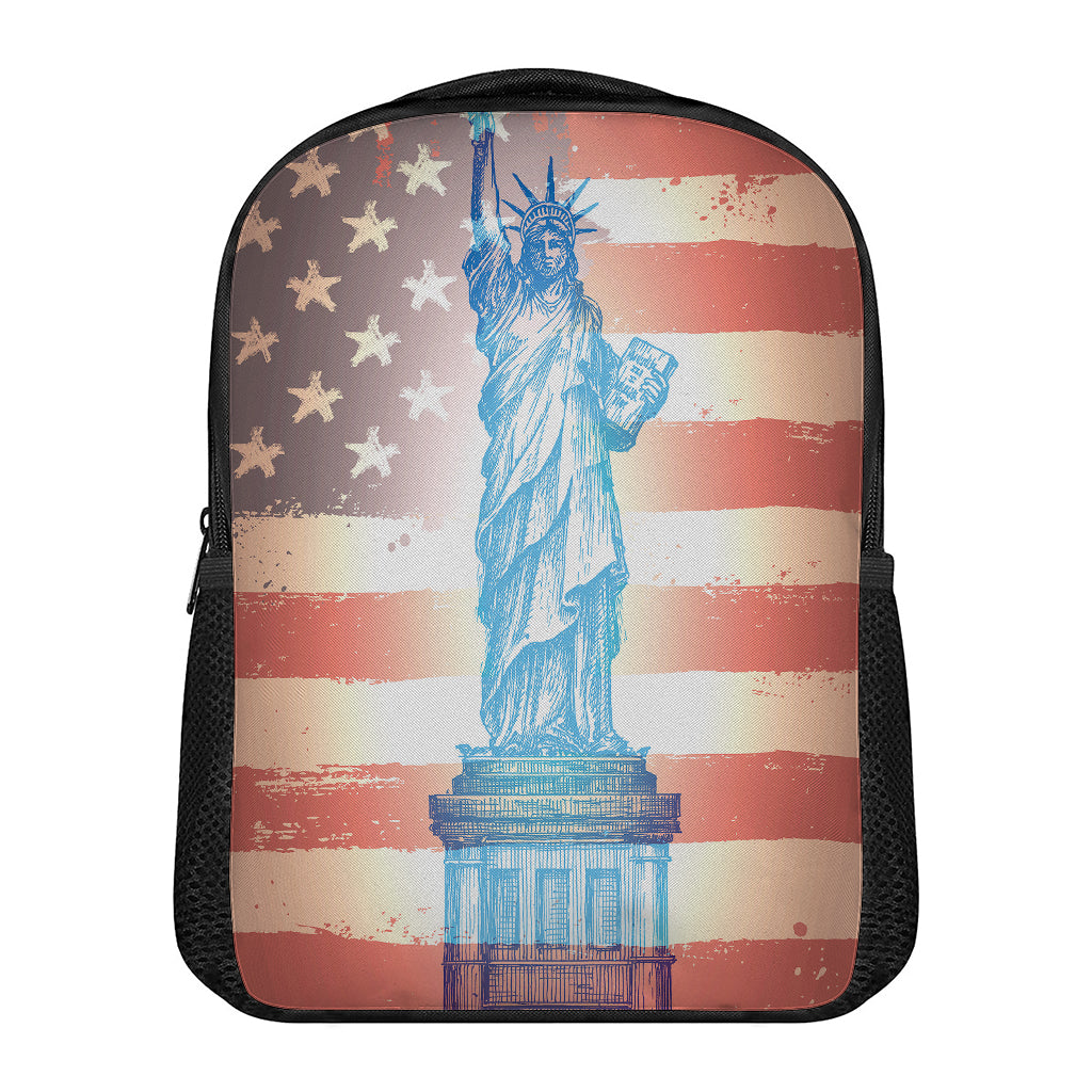 Statue of Liberty USA Flag Print Casual Backpack