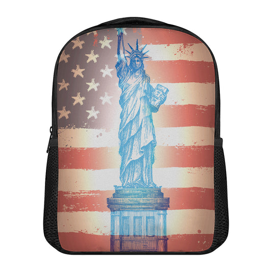 Statue of Liberty USA Flag Print Casual Backpack