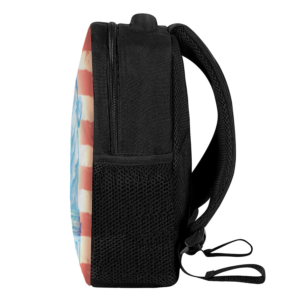 Statue of Liberty USA Flag Print Casual Backpack