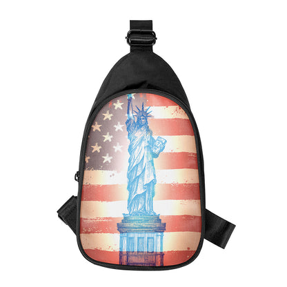 Statue of Liberty USA Flag Print Chest Bag