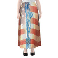 Statue of Liberty USA Flag Print Chiffon Maxi Skirt