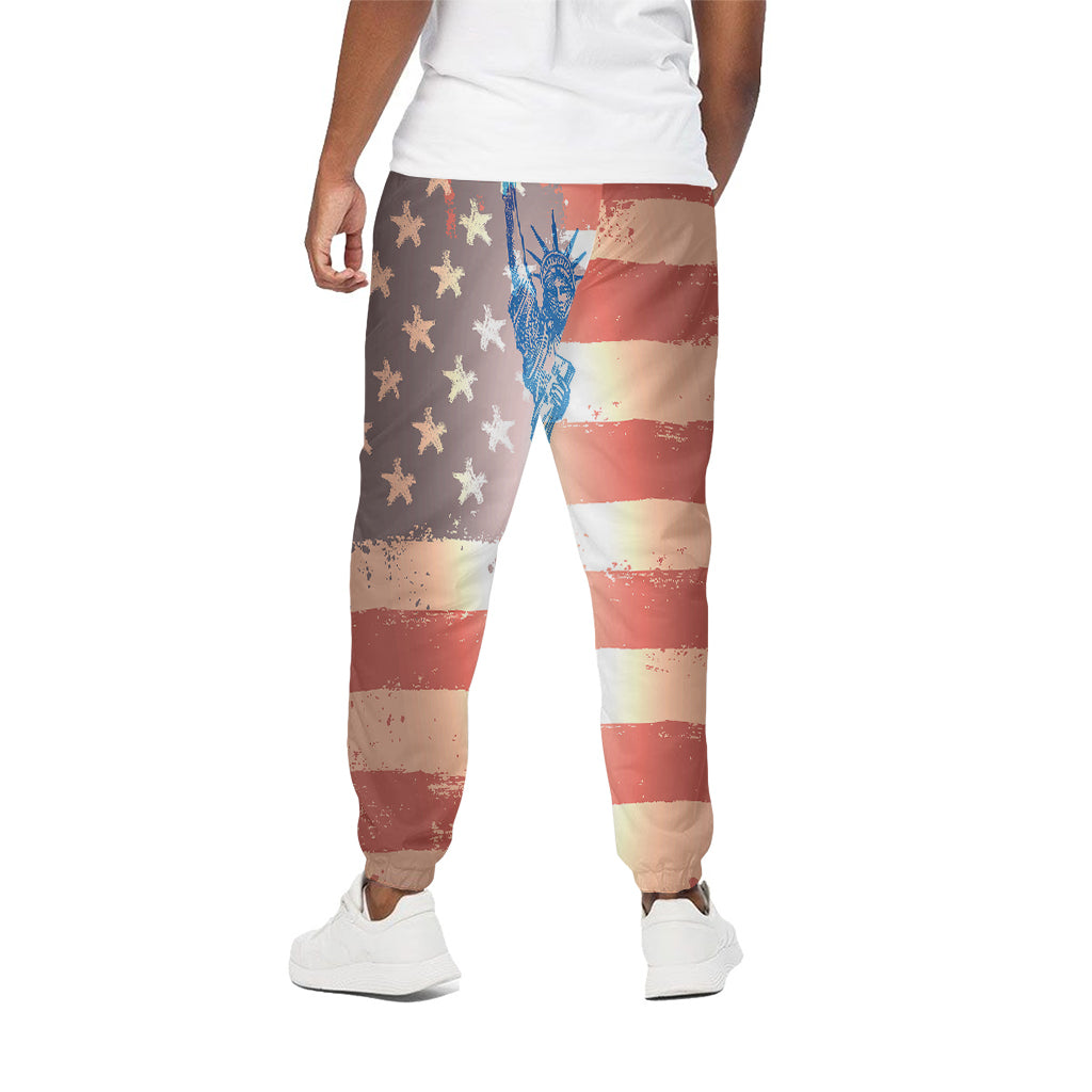 Statue of Liberty USA Flag Print Cotton Pants
