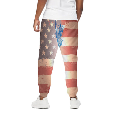 Statue of Liberty USA Flag Print Cotton Pants