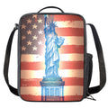 Statue of Liberty USA Flag Print Crossbody Lunch Bag