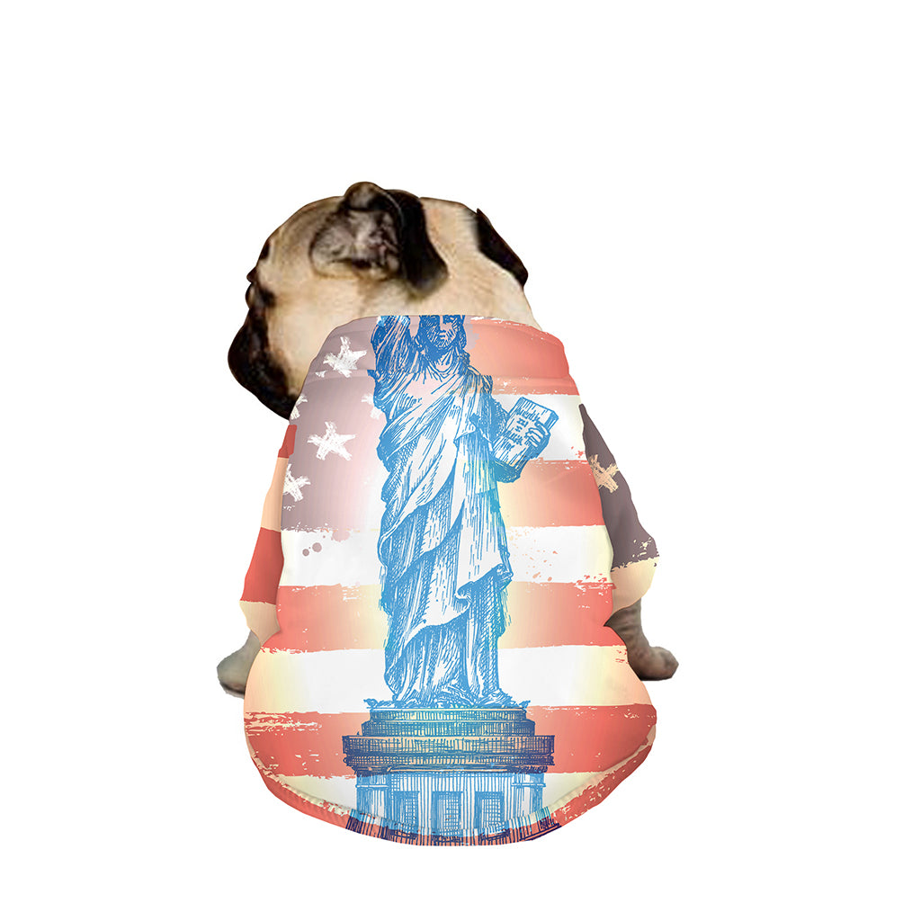 Statue of Liberty USA Flag Print Dog Zip Up Jacket