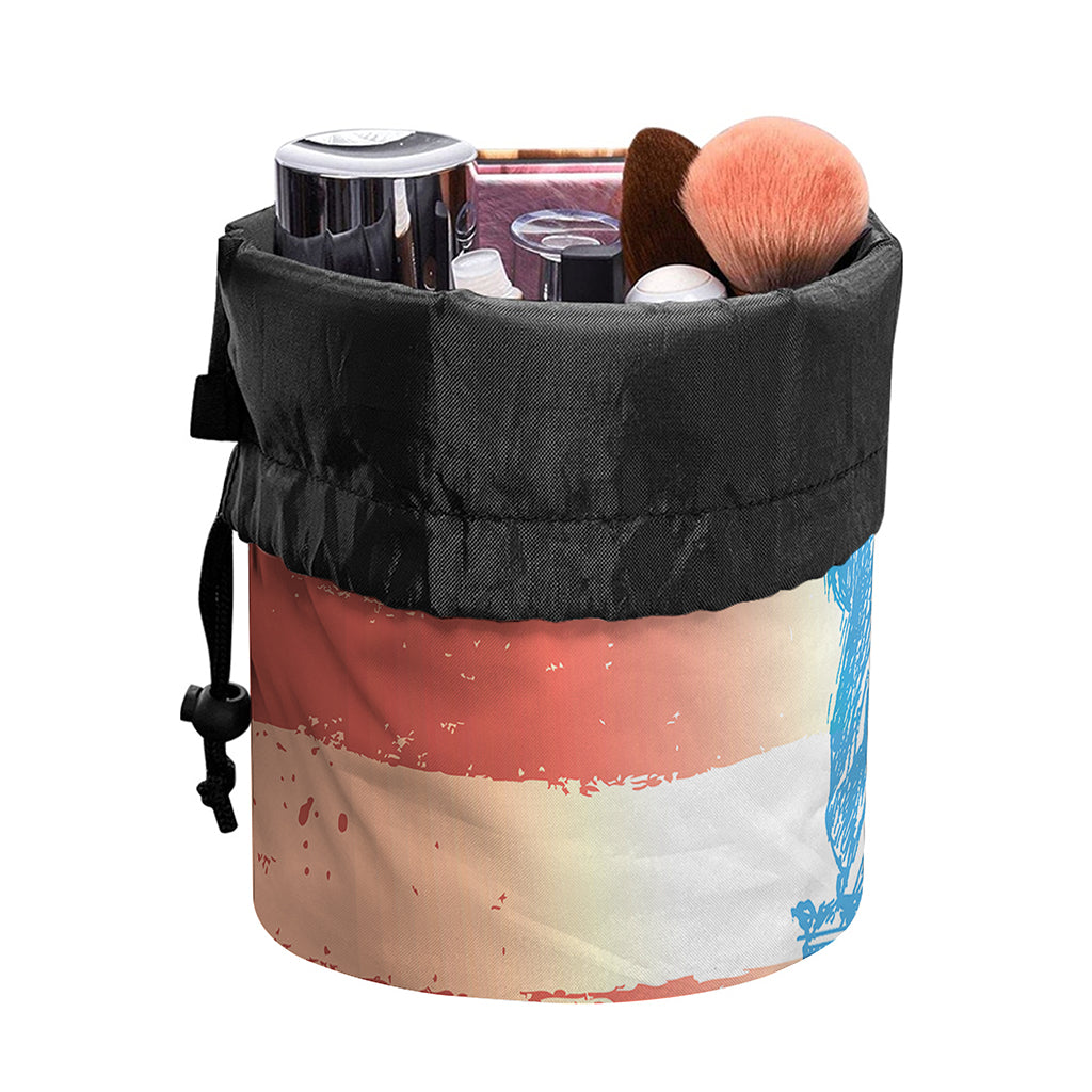Statue of Liberty USA Flag Print Drawstring Makeup Bag