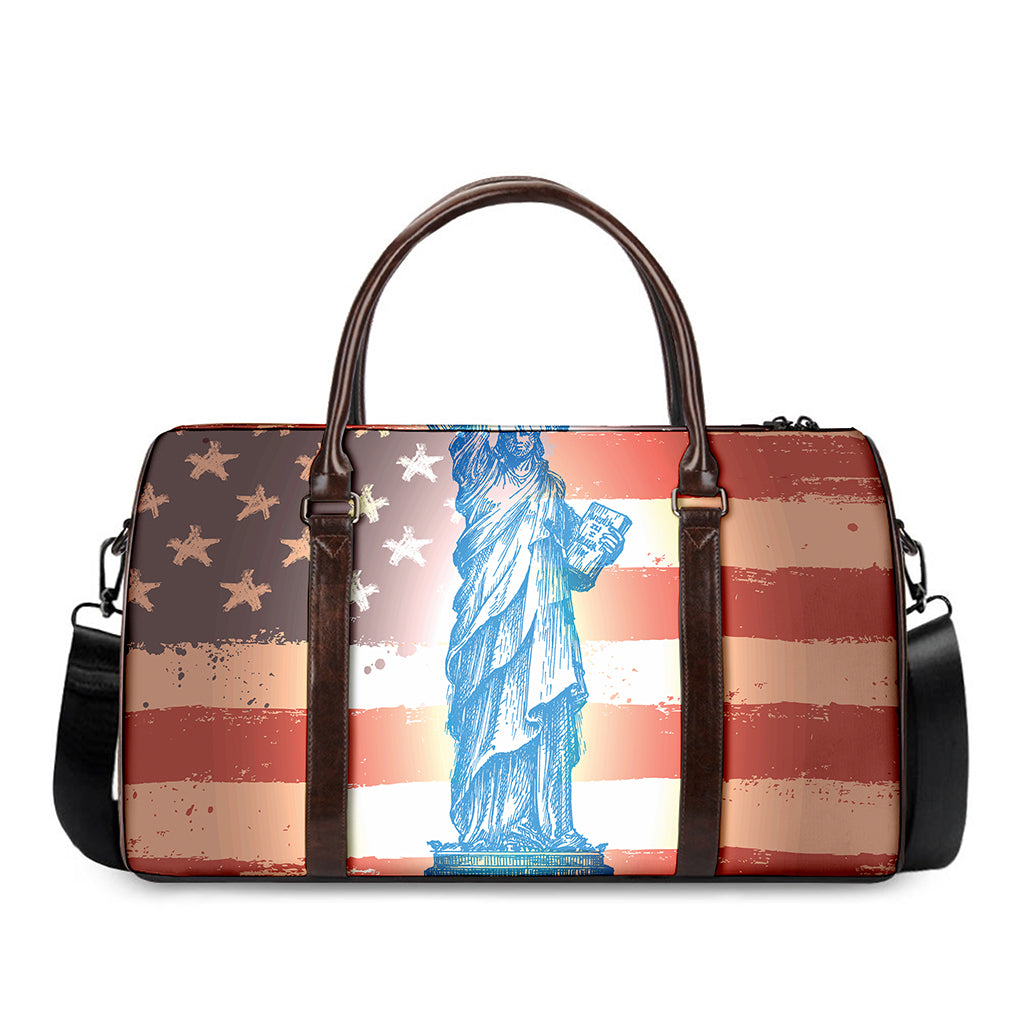 Statue of Liberty USA Flag Print Duffle Bag
