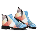 Statue of Liberty USA Flag Print Flat Ankle Boots