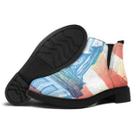 Statue of Liberty USA Flag Print Flat Ankle Boots