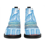 Statue of Liberty USA Flag Print Flat Ankle Boots