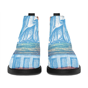 Statue of Liberty USA Flag Print Flat Ankle Boots