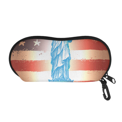 Statue of Liberty USA Flag Print Glasses Case